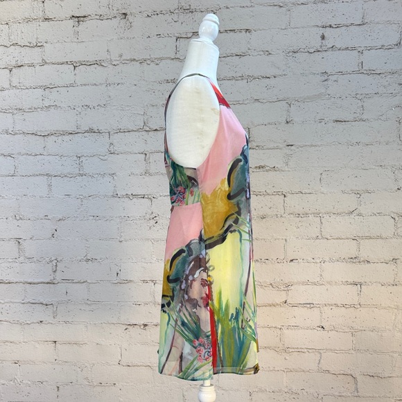 Alice + Olivia Watercolor Print Dress Size L - Picture 3 of 9